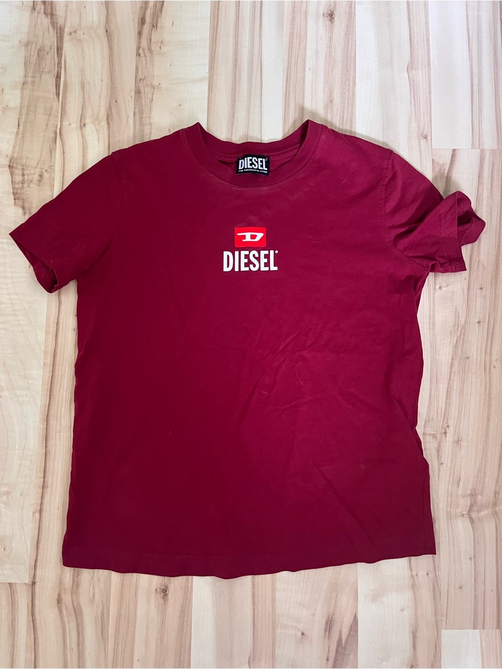 Diesel Red Logo Crewneck T-Shirt